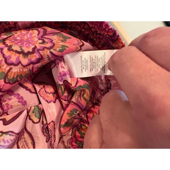 T TAHARI Drawstring Waist Wide Leg Pants In Princess Floral Size Small 4-8 NEW - Picture 4 of 5